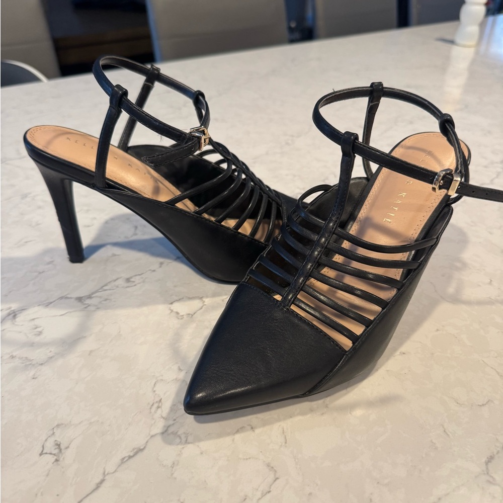 Kelly and Katie Black Strappy Heels